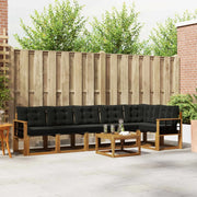 Set di divani da esterno con cuscino 7 pcs Naturale e Nero 3368743