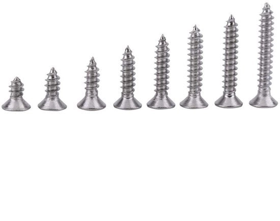 Viti Selfboreanti 200 pezzi - Acciaio Inox 304 - Testa Piana - Testa Rotativa - Viti Selftappanti - Resistente all'Ossidazione