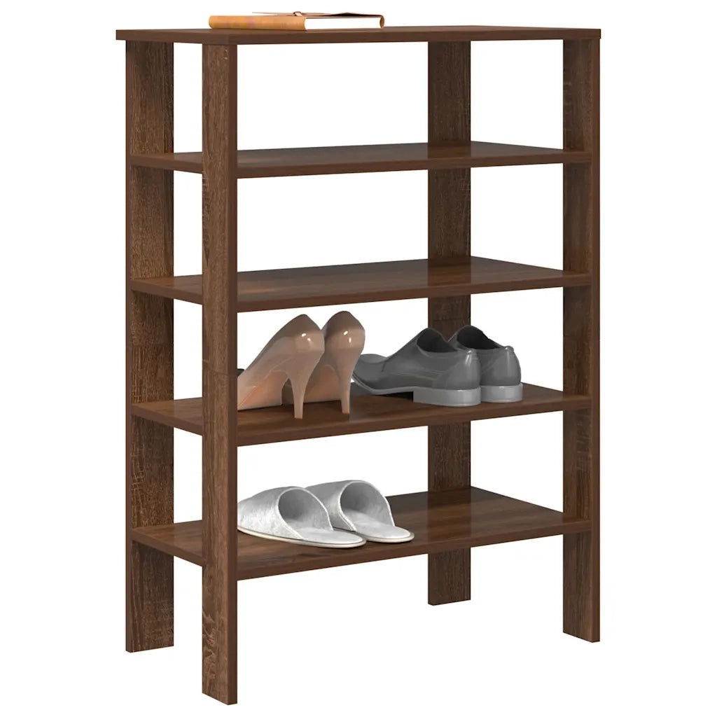 Scarpiera-Scaffale per scarpe Rovere Marrone 61x32x87,5 cm in Truciolato