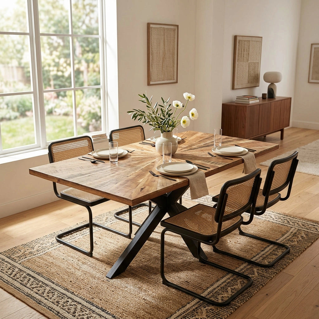 Tavolo da pranzo in legno di acacia 180x90 cm - RILEY