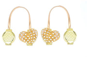 Set di 2 Clip per Tendaggi Magnetici Decorativi con Cristallo e Design di Cavo Elegante in Kunststoff Premium