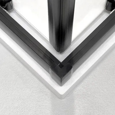 Box doccia angolare 80x120 cm nero opaco con doppio scorrevole  Tay