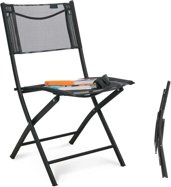 Cuscino per sedia da campeggio per esterno - comodo - 1 pezzo - nero - tessuto