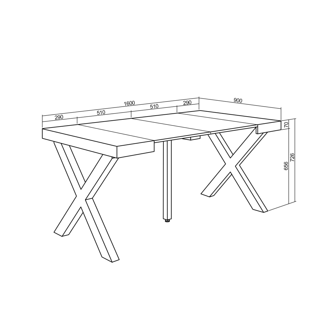 Consolle allungabile, 58 fino 160x90x73cm, Per 8 persone, Gambe in legno, Bianco RF2749