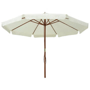 Ombrellone da Esterno-Ombrello da giardino con Palo in Legno 330 cm Bianco Sabbia