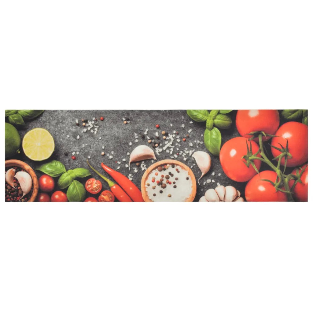 Tappeto da Cucina Lavabile Verdure 45x150 cm Velluto 136537