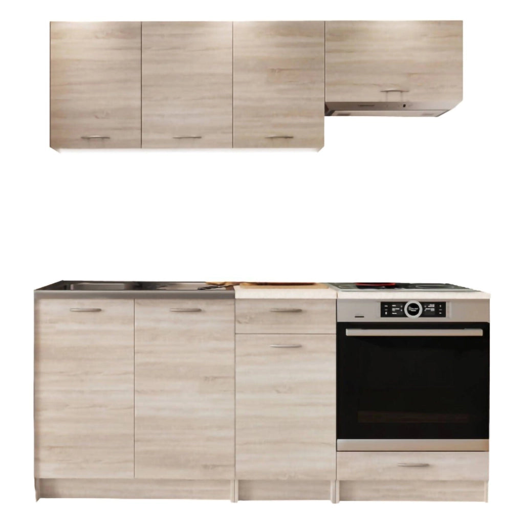 Cucinino Elettrodomestici non inclusi, Teano, Cucina Modulabile, Marrone Rovere