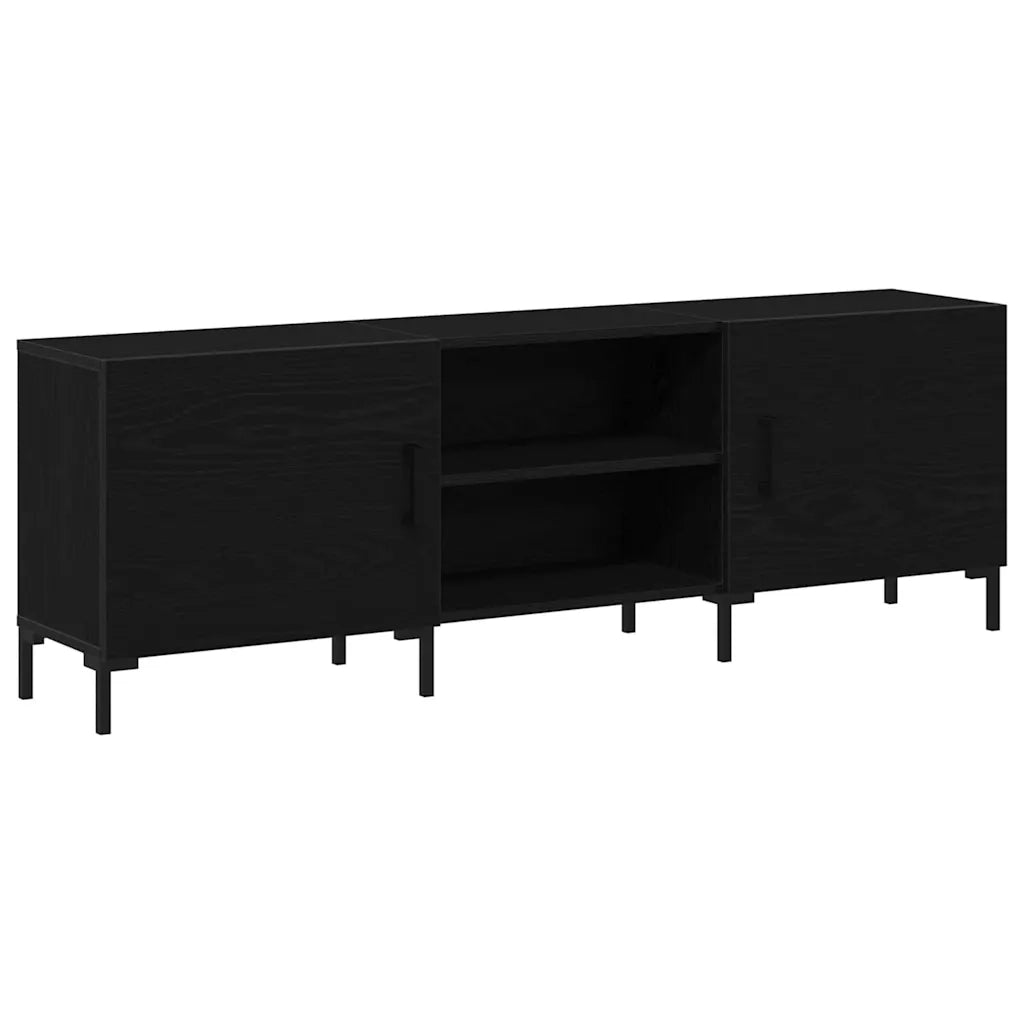 Set mobile TV-Credenza per TV Rovere Nero 150 x 30 x 50 cm Legno multistrato 622803