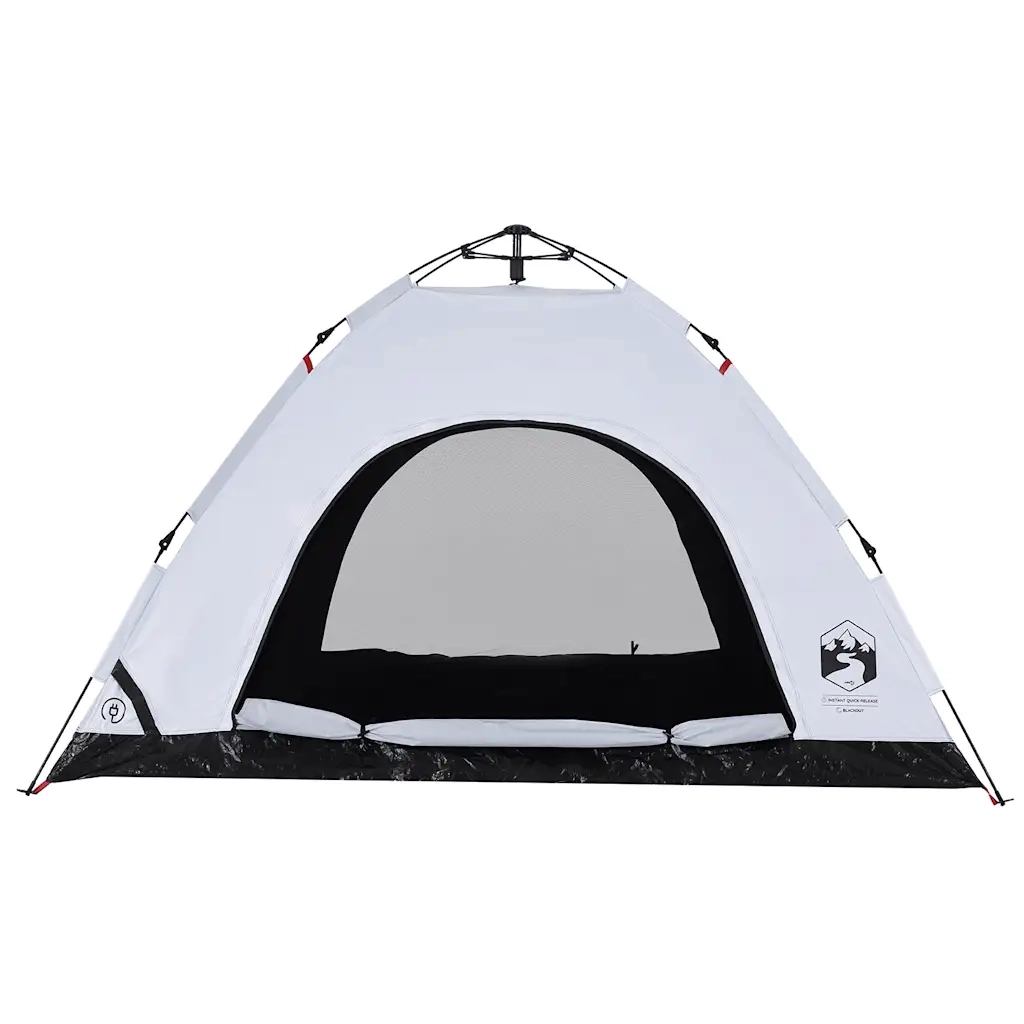 Tenda 4 Persone-Tenda da campeggio Bianca in Tessuto Oscurante a Rilascio Rapido 737946