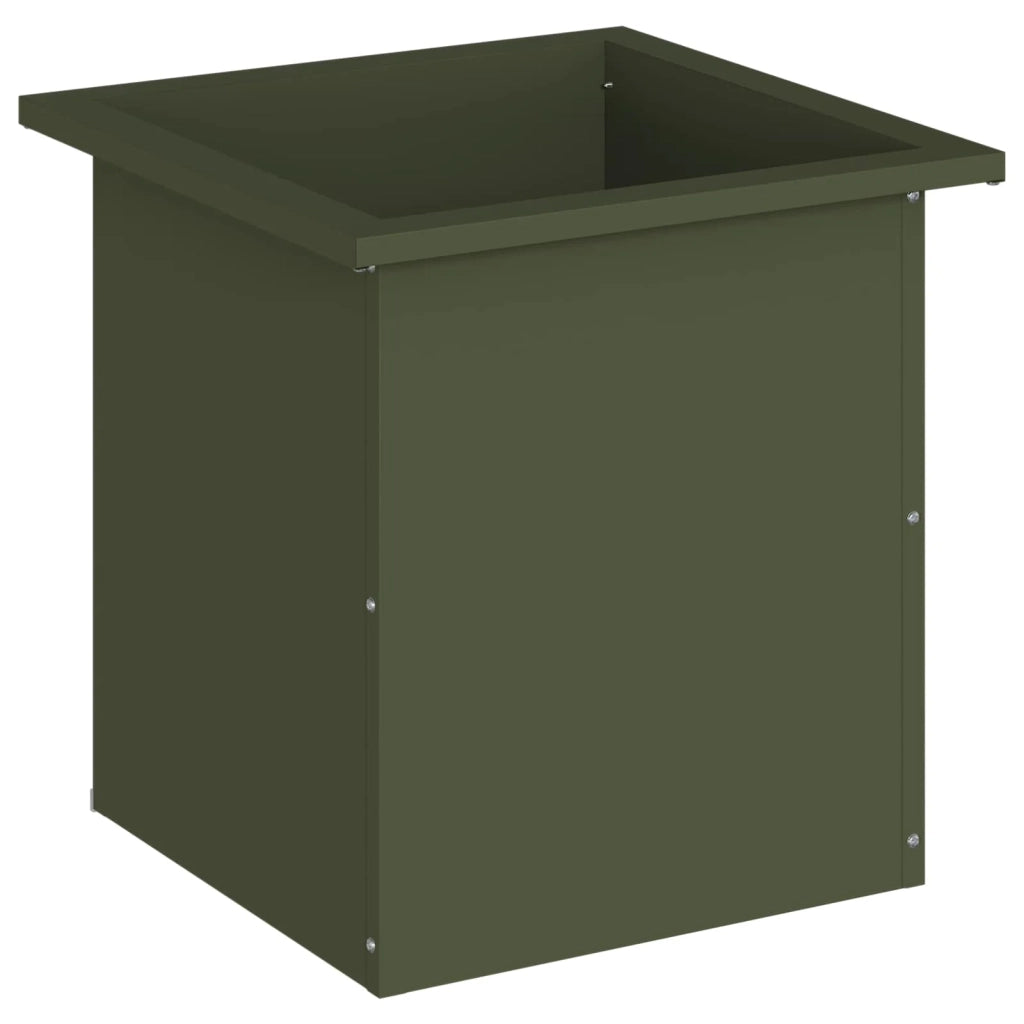 Fioriera da giardino con LED Verde Oliva 40 x 40 x 40 cm 8008132