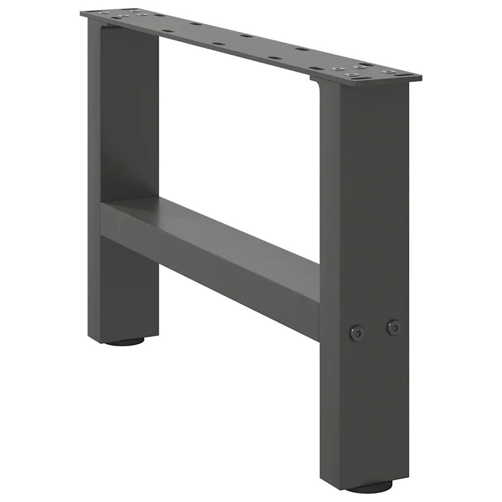 Gambe per Tavolino da Caff¨¨ Antracite 2 pz-Set di 2 Gamba per Tavolo 50x(30-31) cm Acciaio