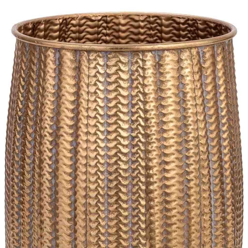Vaso in metallo dorato 34x34x60h cm