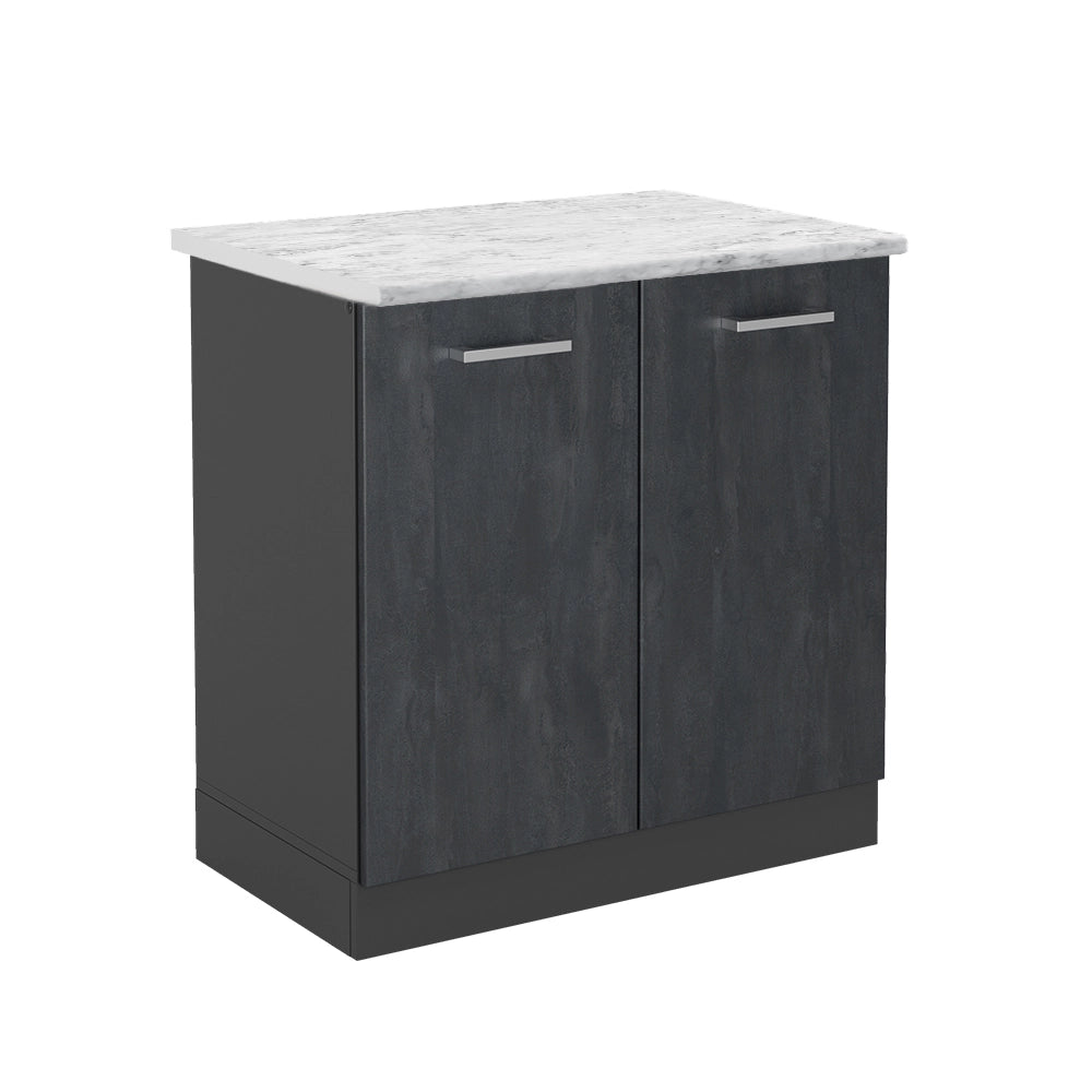 Vicco Mobile lavello cucina Calcestruzzo nero 80 cm PL Marmo