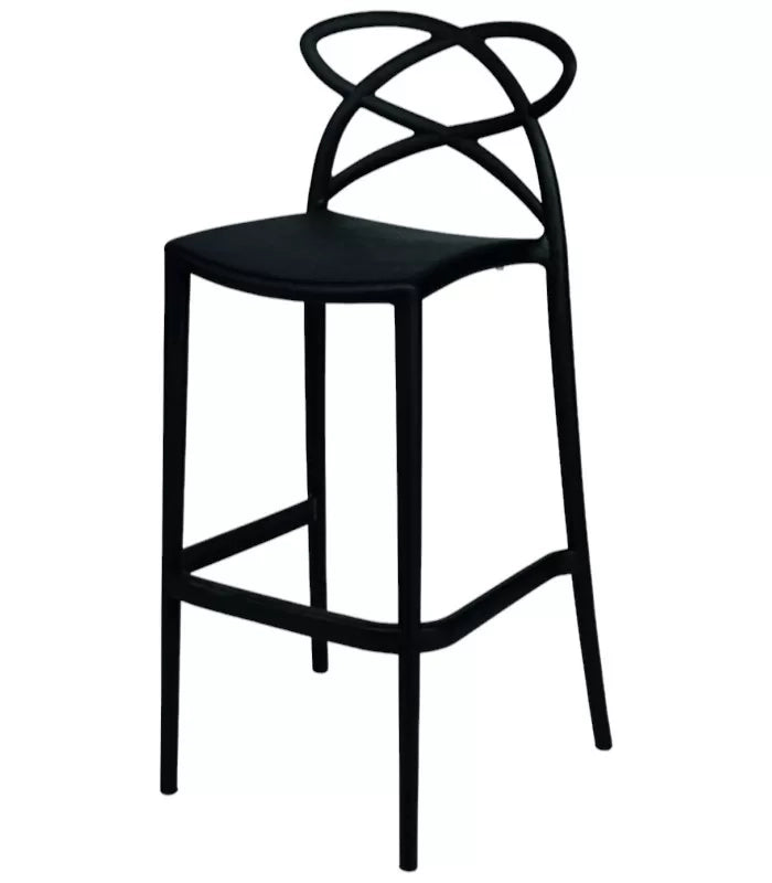Set 4 sgabelli design moderni polipropilene nero 41x46x102 - Mobili 2G