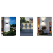 Trade Shop - Applique Esterno Led 16 W Crown Ip65 Up & Down Nero Luce Calda Fredda Natural -