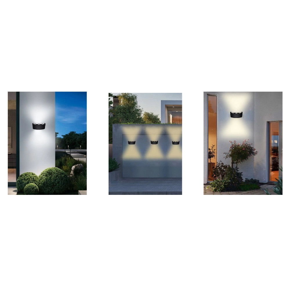Trade Shop - Applique Esterno Led 16 W Crown Ip65 Up & Down Nero Luce Calda Fredda Natural -