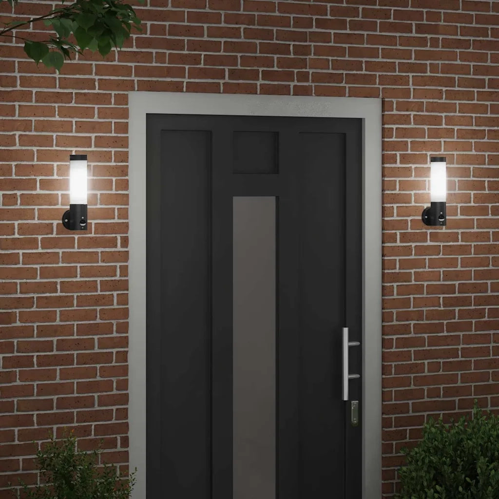 Lampada da Parete Esterna 2 pz Nero 12 x 8,5 x 29 cm CFW2923332