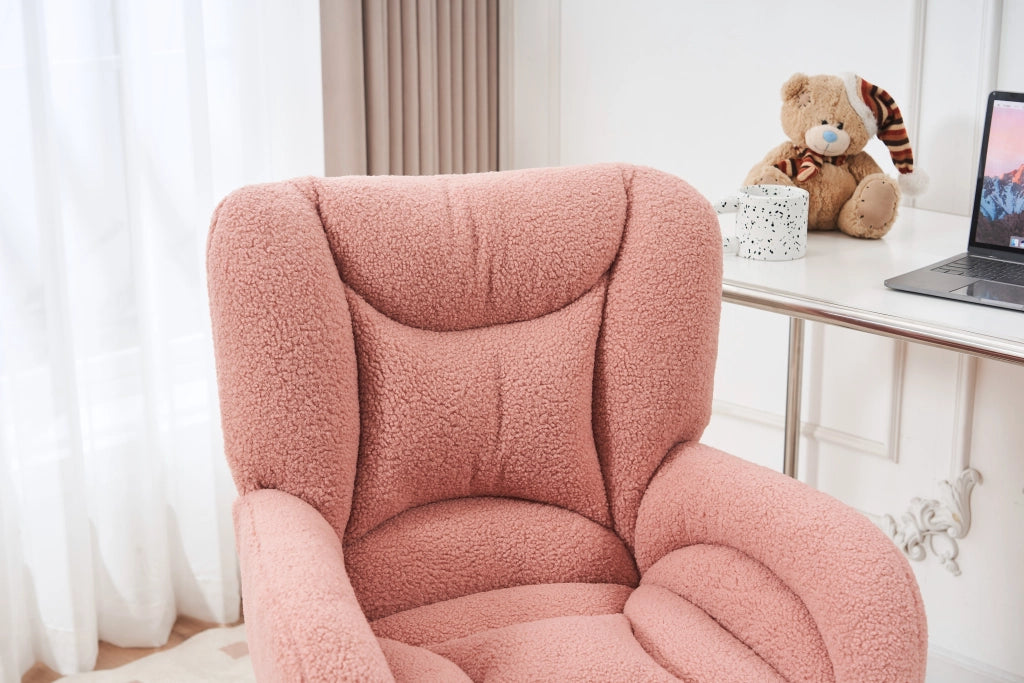 SEDIA Girevole Regolabile 64x62x92,5 cm Teddy Rosa con base oro
