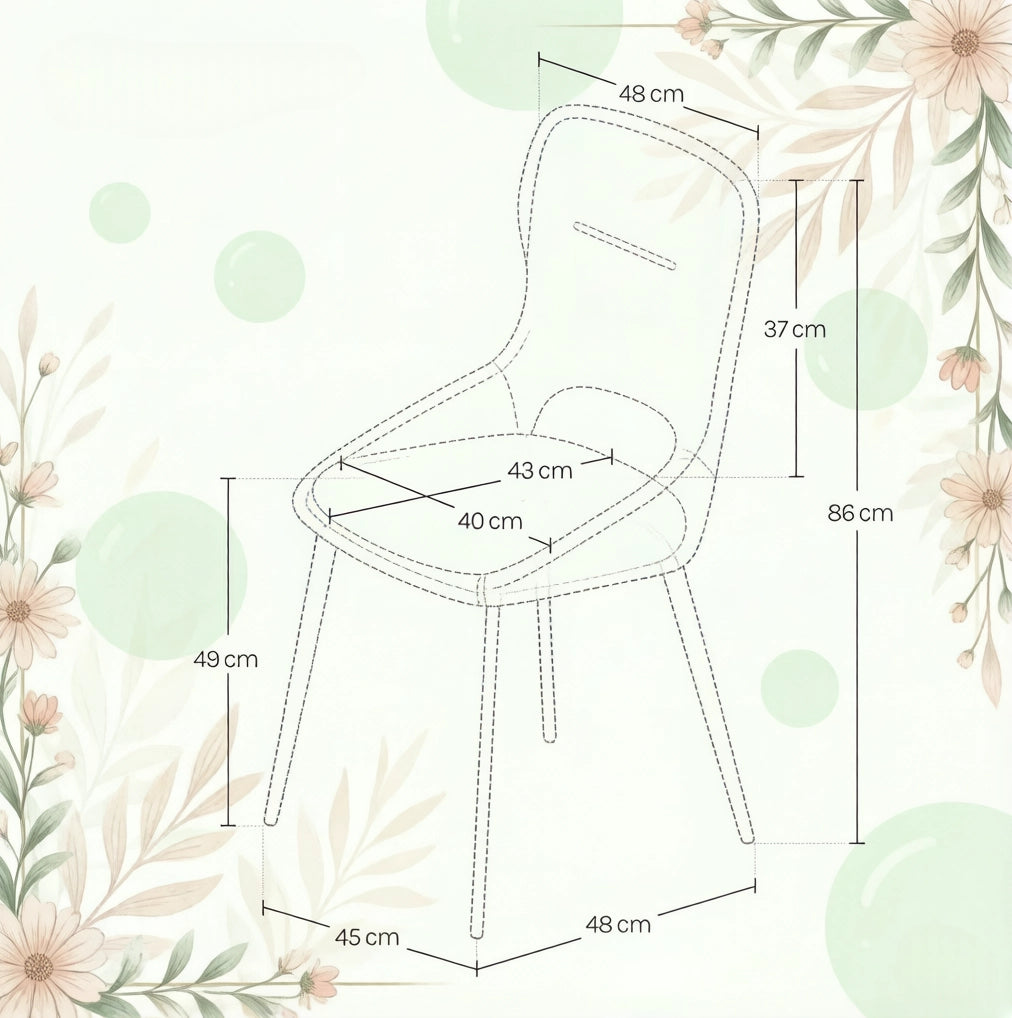Sedia da pranzo 43x40x86 cm beige – schienale traforato, set da 2