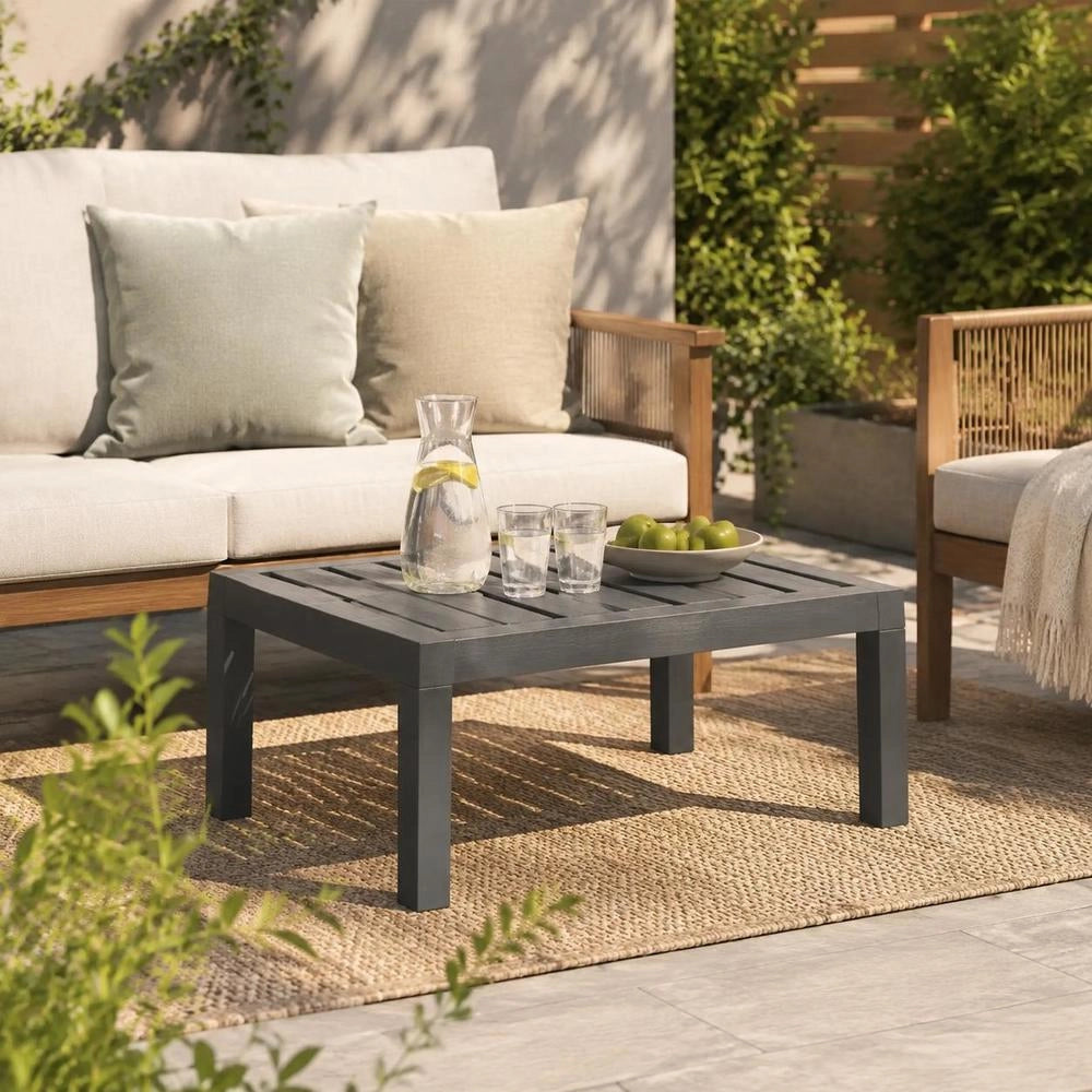 Garden Table Anthracite 78x55x38 Cm Plastic