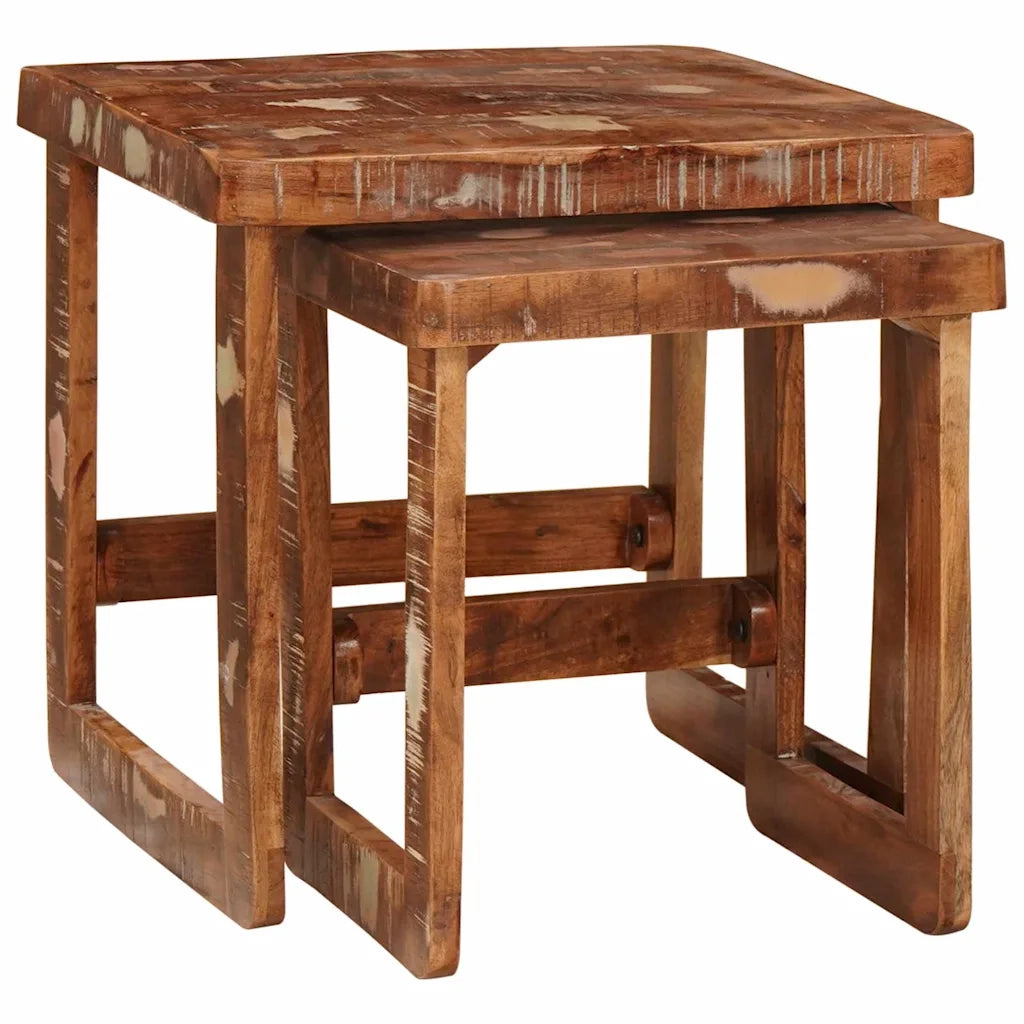 vidaXL Tavoli da Fine Multicolore legno massello di riciclo