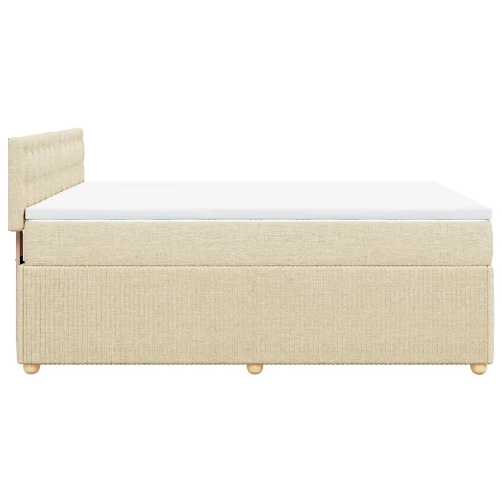 Giroletto a Molle con Materasso Crema 140x19 cm in Tessuto