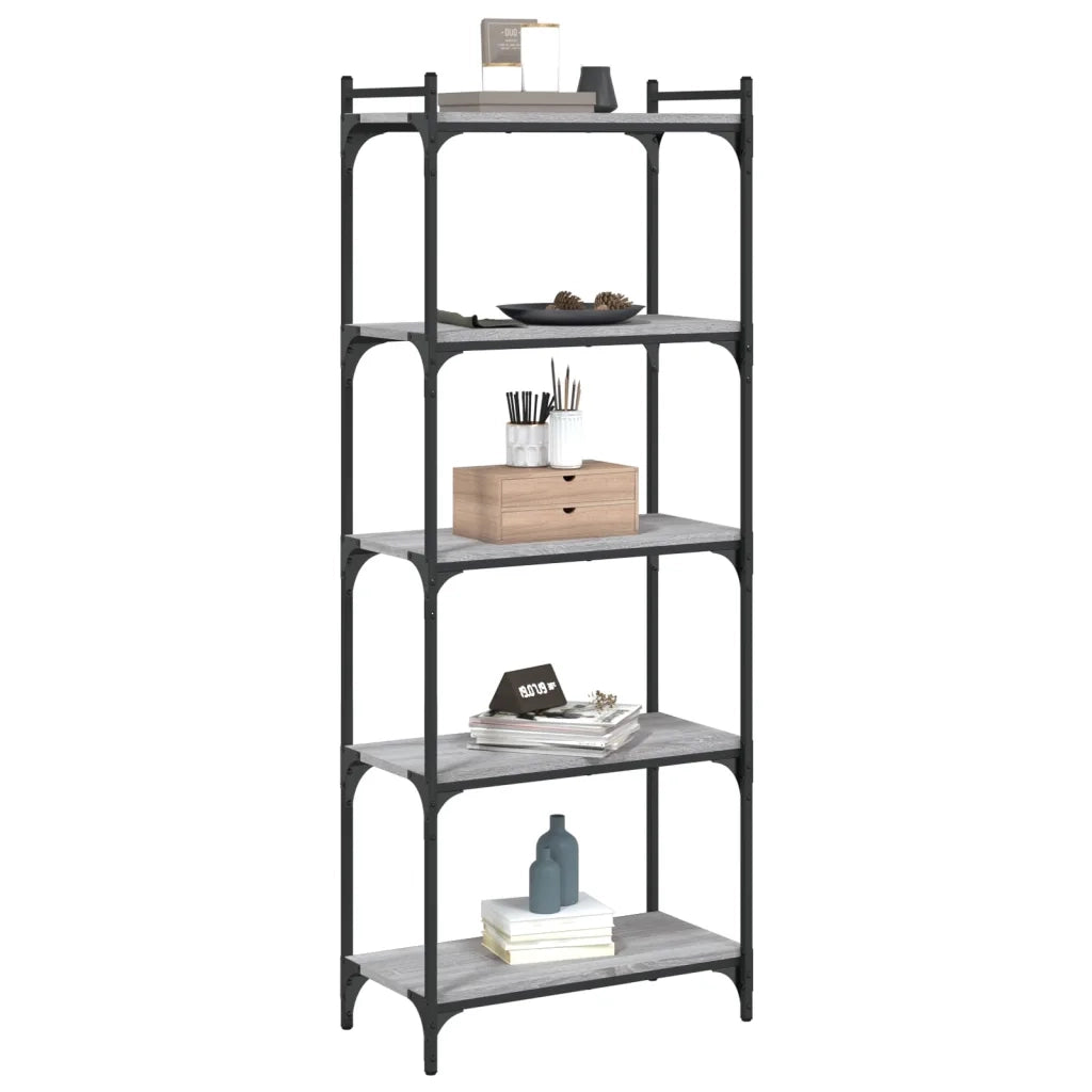 Libreria 5 Ripiani Grigio Sonoma 60x30x154cm Legno Multistrato 837660