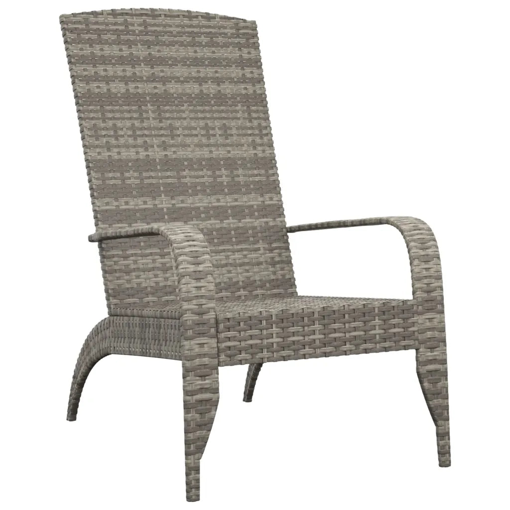 Sedia da Giardino | Sedie da Esterno Adirondack grigia in polyrattan