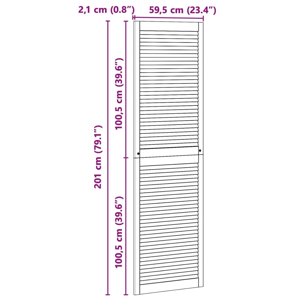 Porta per Armadio con porta 2 pcs Naturale 201 x 2,1 x 59,5 cm 42019277