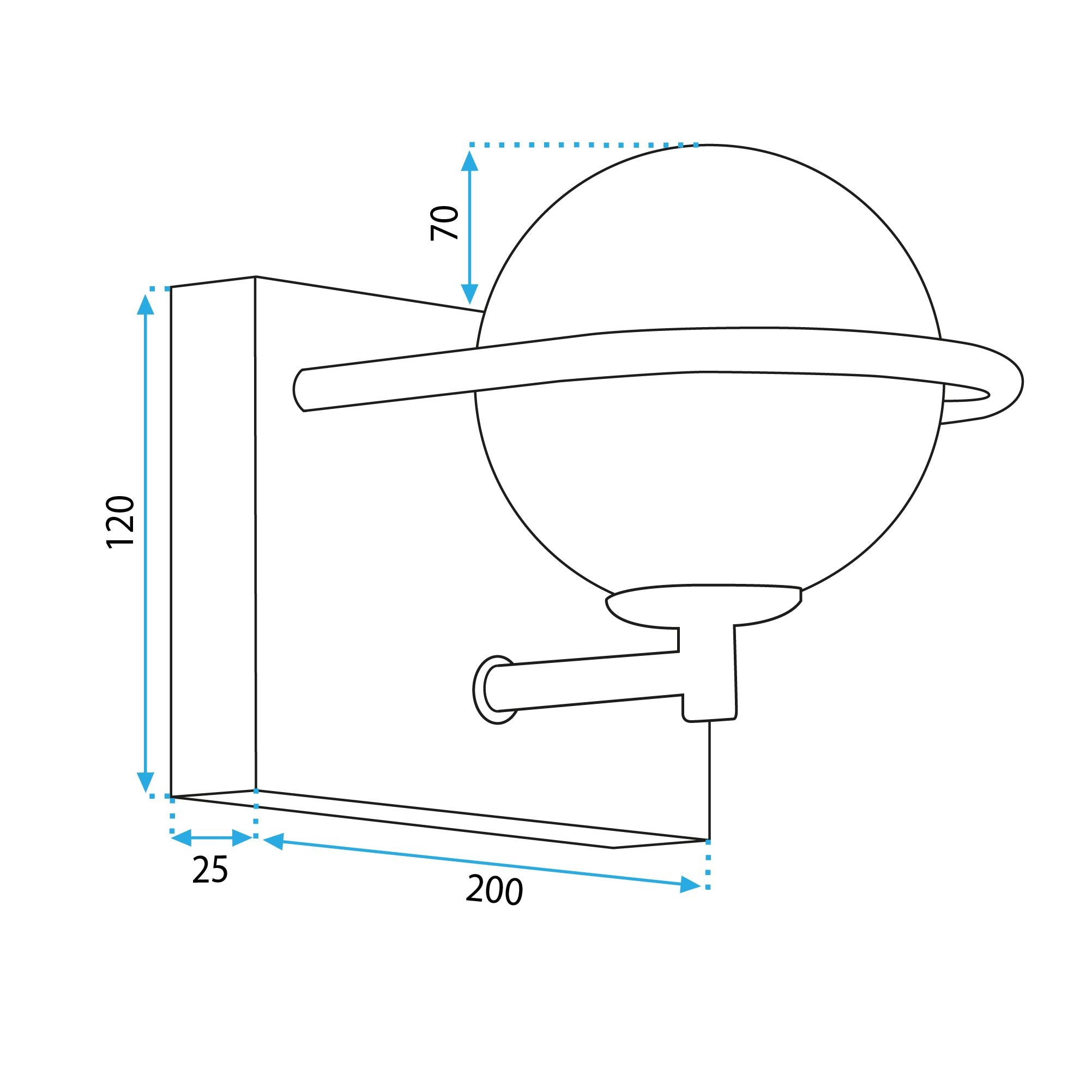 Lampada Da Parete APP1300-1W Black Gold