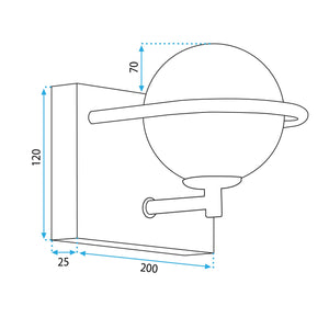 Lampada Da Parete APP1300-1W Black Gold