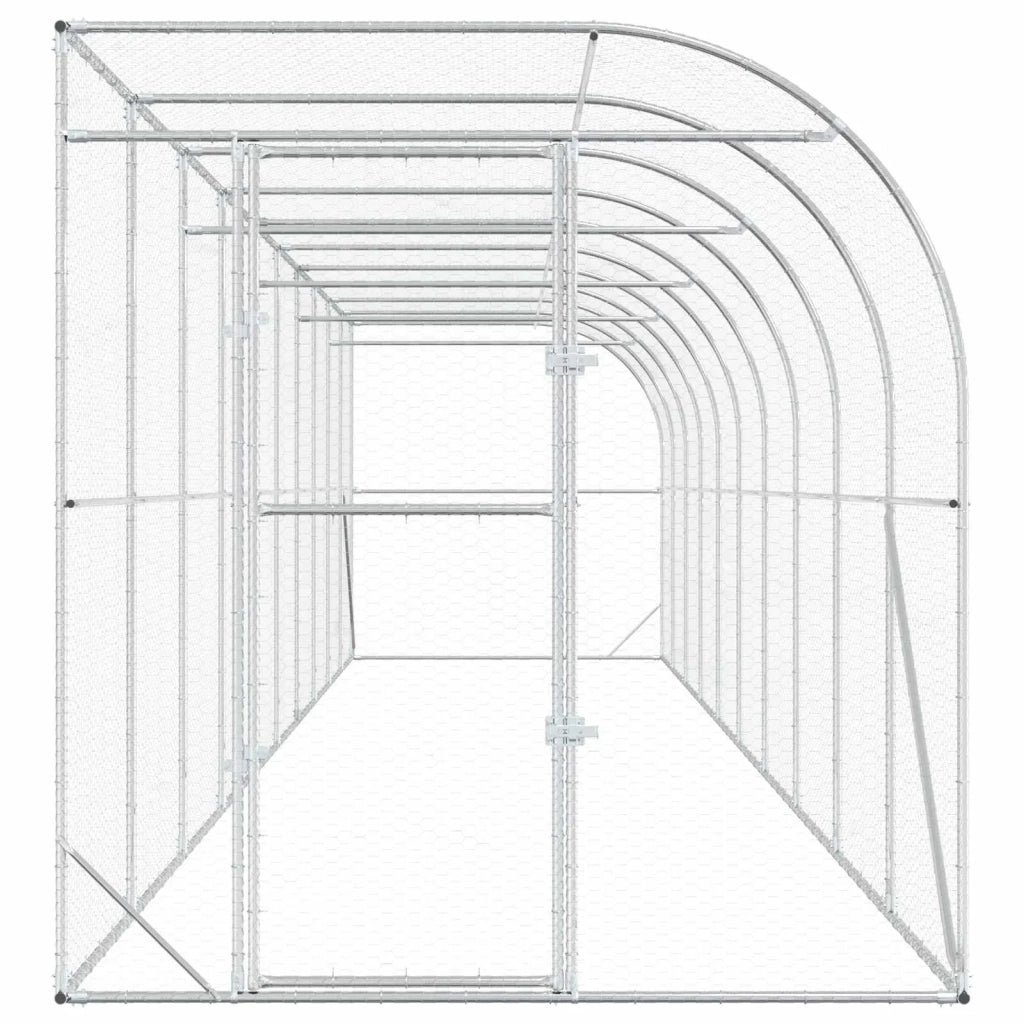 Gabbia per Polli Contro il Muro Argento 600 x 150 x 215 cm 3434734