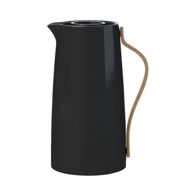 Stelton X-200-2 Caraffa Termica Sottovuoto per Caffe' 1,2 L Acciaio Inossidabile Manico in Faggio colore Nero