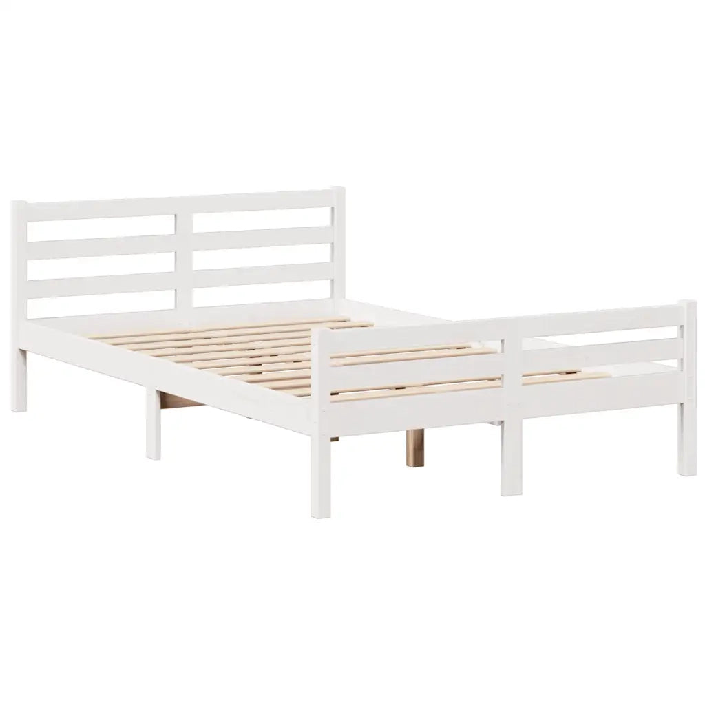 Letto Libreria senza Materasso Bianco 135x190 cm Legno di Pino 3322254
