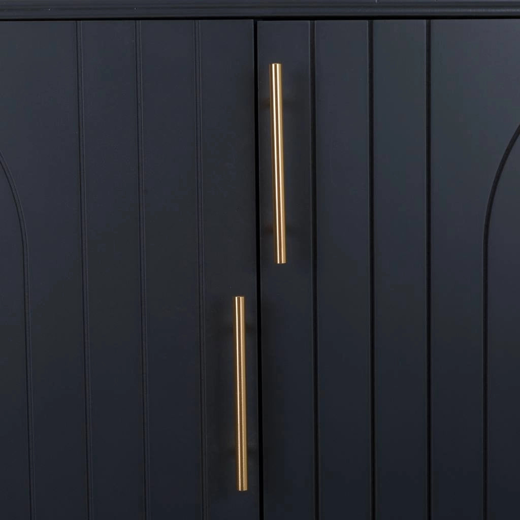 Armadio in legno e metallo nero 75x37x126,5h