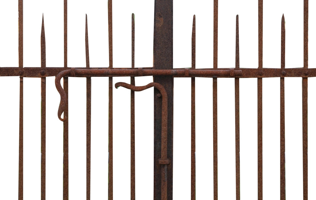 Biscottini Cancello in ferro pieno finitura anticata L402xPR10xH288 cm. Made in Italy