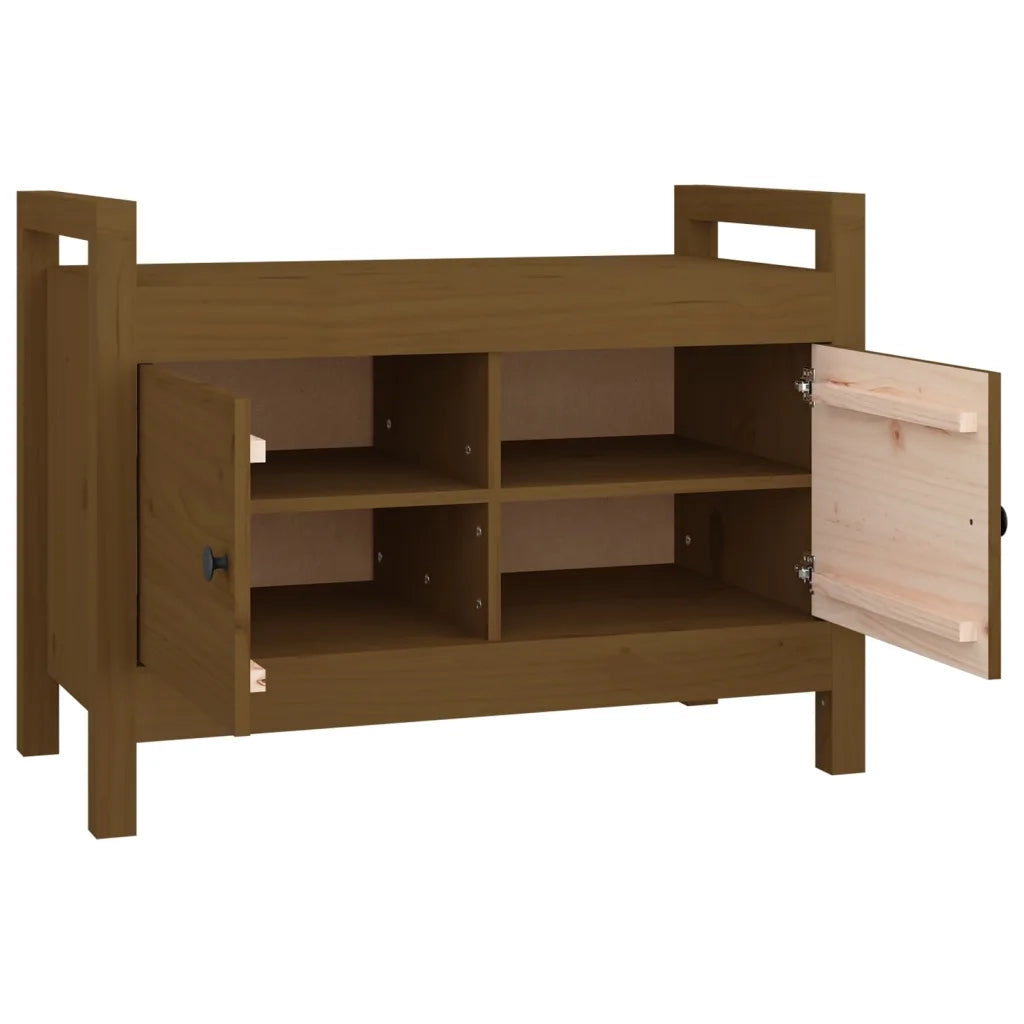 Panca da Ingresso Ambra 80x40x60 cm in Legno Massello di Pino 821782