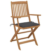 Sedie da Giardino Pieghevoli 2 pz con Cuscini Massello Acacia 3064590