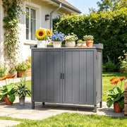 ARMADIO DA GIARDINO 98x48x95,5 cm Grigio in legno e metallo