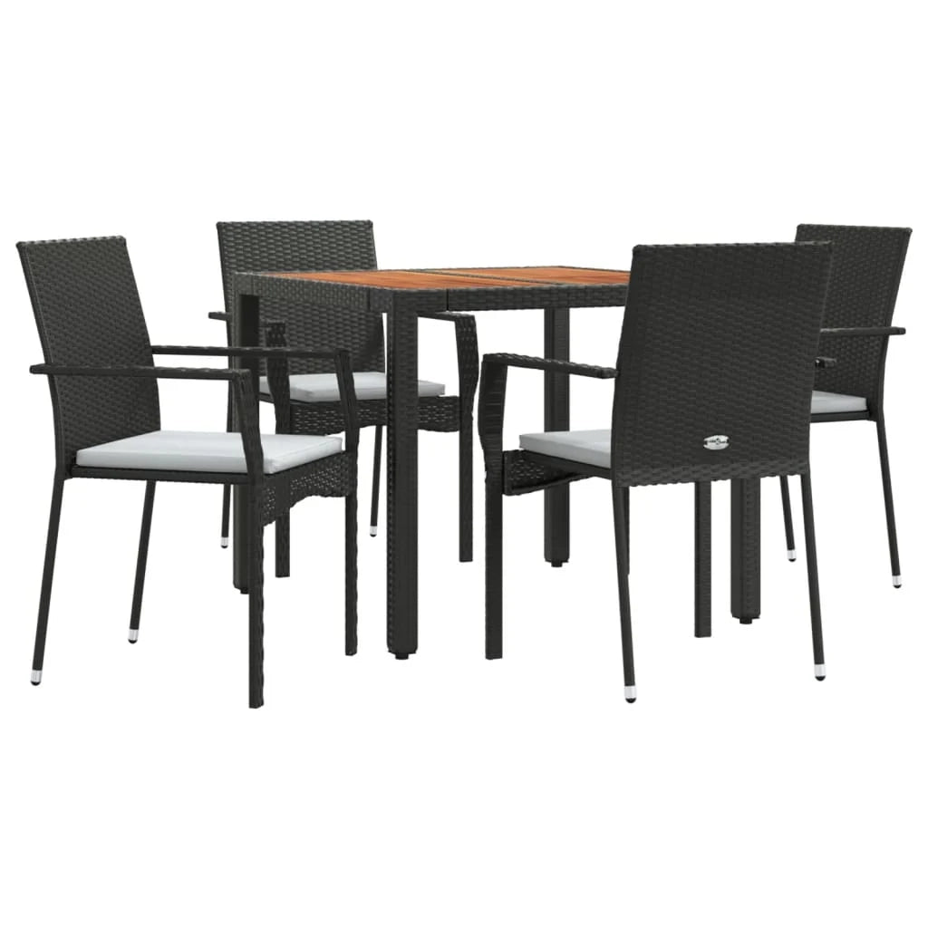 Set da pranzo da giardino in vimini di resina nera da 5 pezzi e cuscini 02_0014876