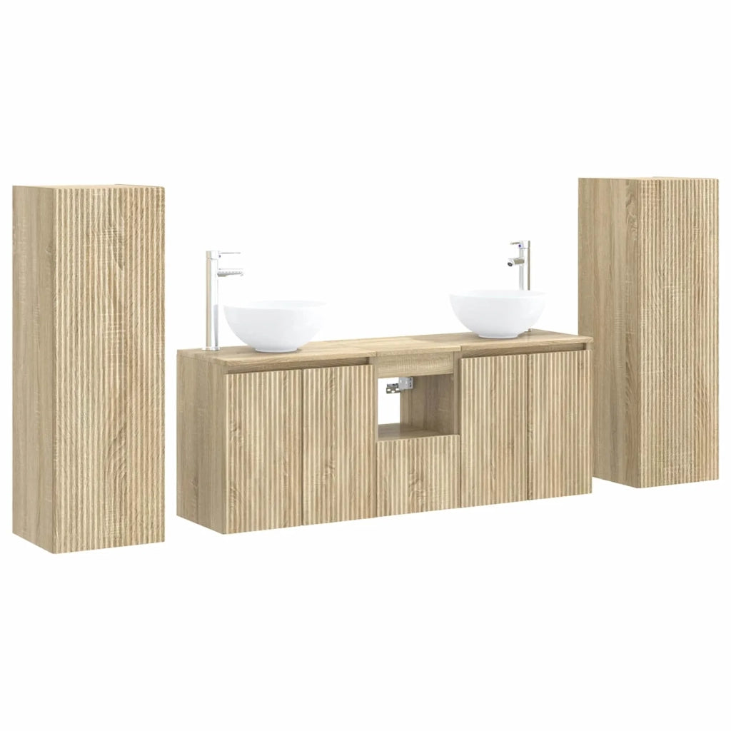 Set di mobili per il bagno 5 pz Rovere Sonoma 3405985