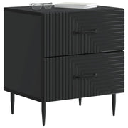 Set di 2 Comodini | Armadio da Notte | Mobiletto da notte con cassetto Nero 43 x 34,5 x 47,5 cm