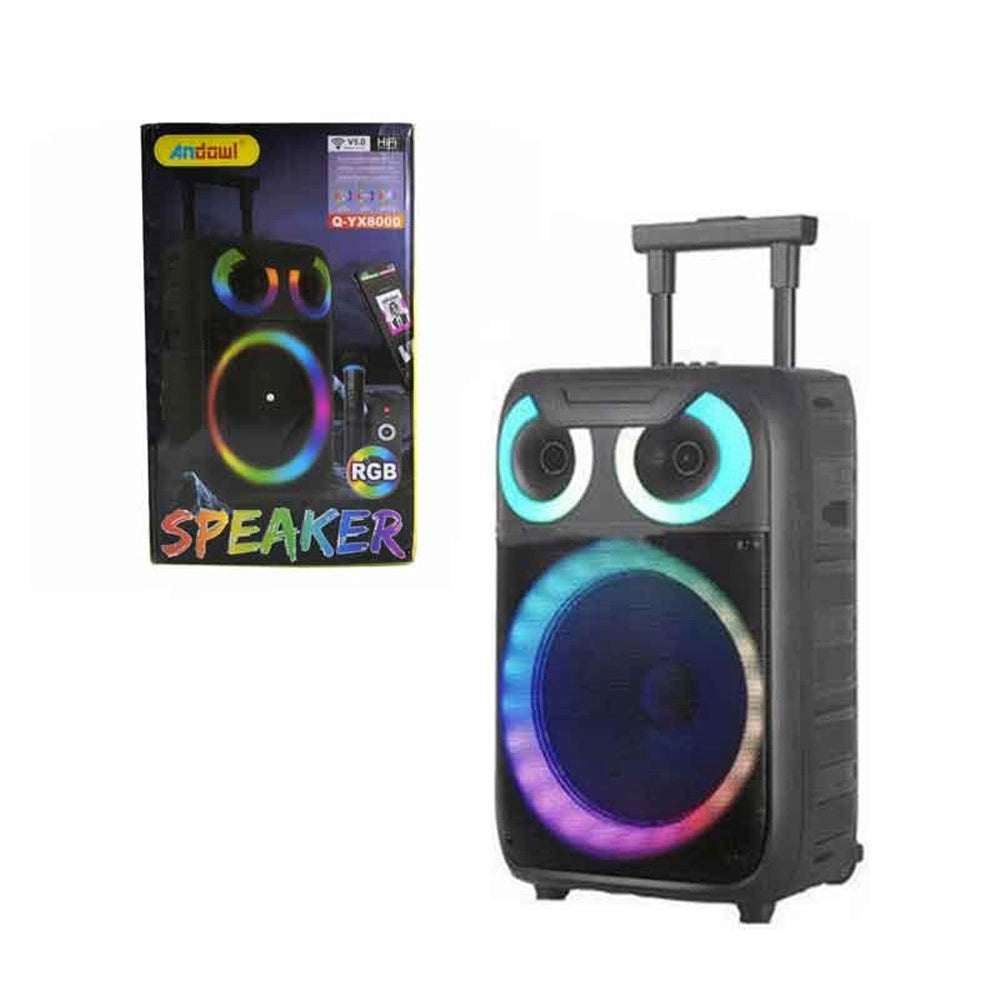 Trade Shop - Altoparlante Bluetooth Karaoke Con Microfono Telecomando Effetti Di Luce Led Rgb Q-yx8000 -