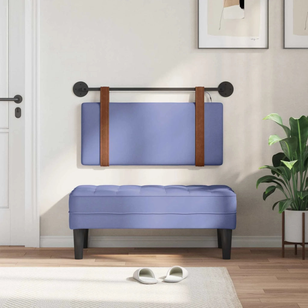 Testiera | Testata sospesa Con luce LED Blu jeans PU Antico
