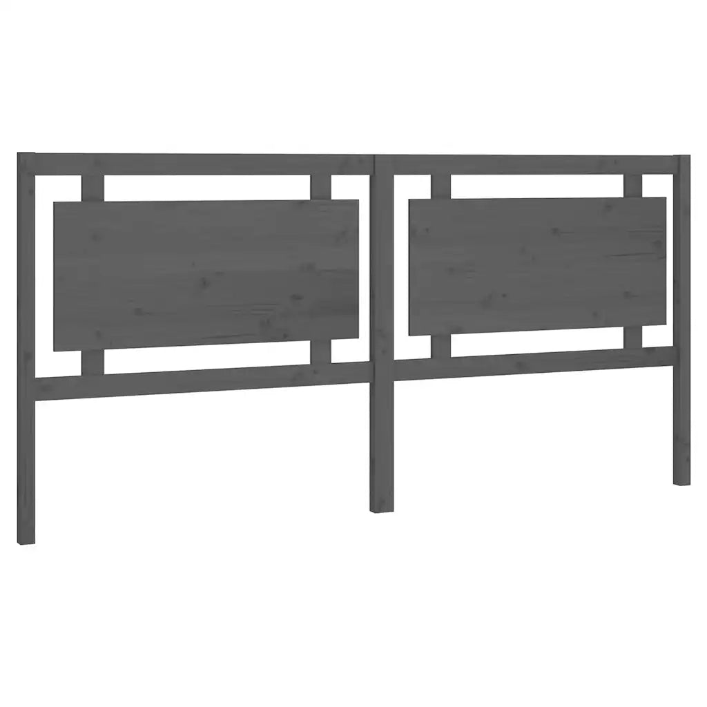 Testiera per Letto Grigia 205,5x4x100 cm Legno Massello di Pino 817962