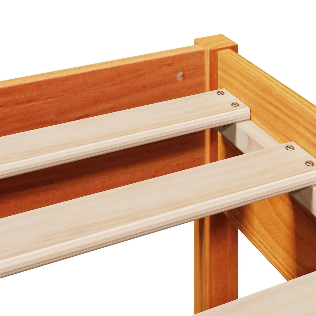 Letto senza Materasso Marrone Cera 75x190 cm in Legno di Pino 3323325