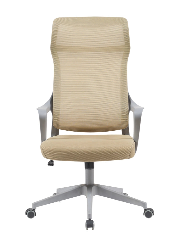Sedia studio Hispanohogar altezza regolabile in tessuto beige 127x67x69