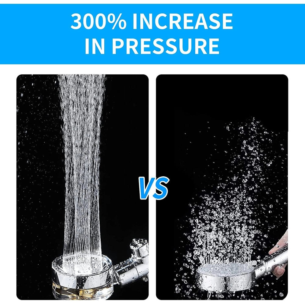 Trade Shop - Soffione Doccetta Doccia Con Elica Turbo Vortice Vortex Water Saving Easy Clean -