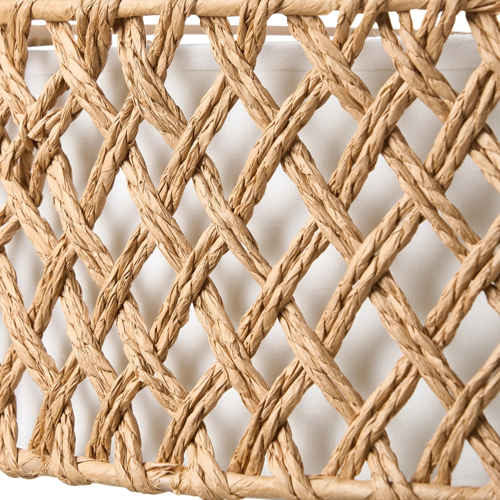 Lampada a sospensione Corda di carta naturale Plafoniera con paralume intrecciato Sala da pranzo Soggiorno Stile Boho