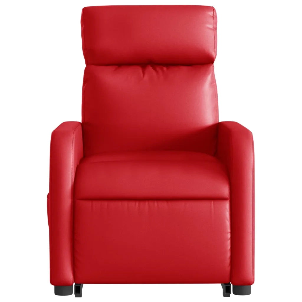 Poltrona Alzapersona Reclinabile Elettrica Rossa in Similpelle 3206768